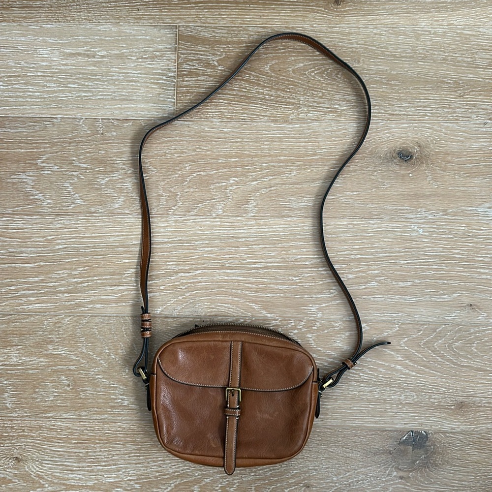 Fossil Buckle Flap Leather Crossbody